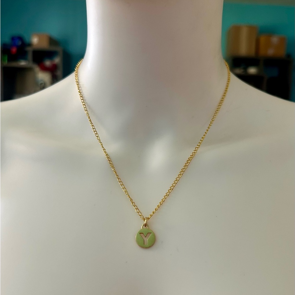 Coach Gold-tone Initial Y Cut-out Pendant 18k/.925 Necklace